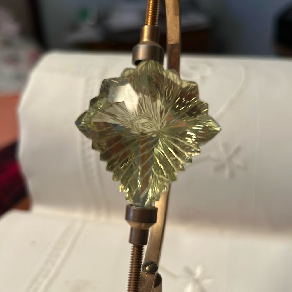 Large, lemon quartz, laser cut stone